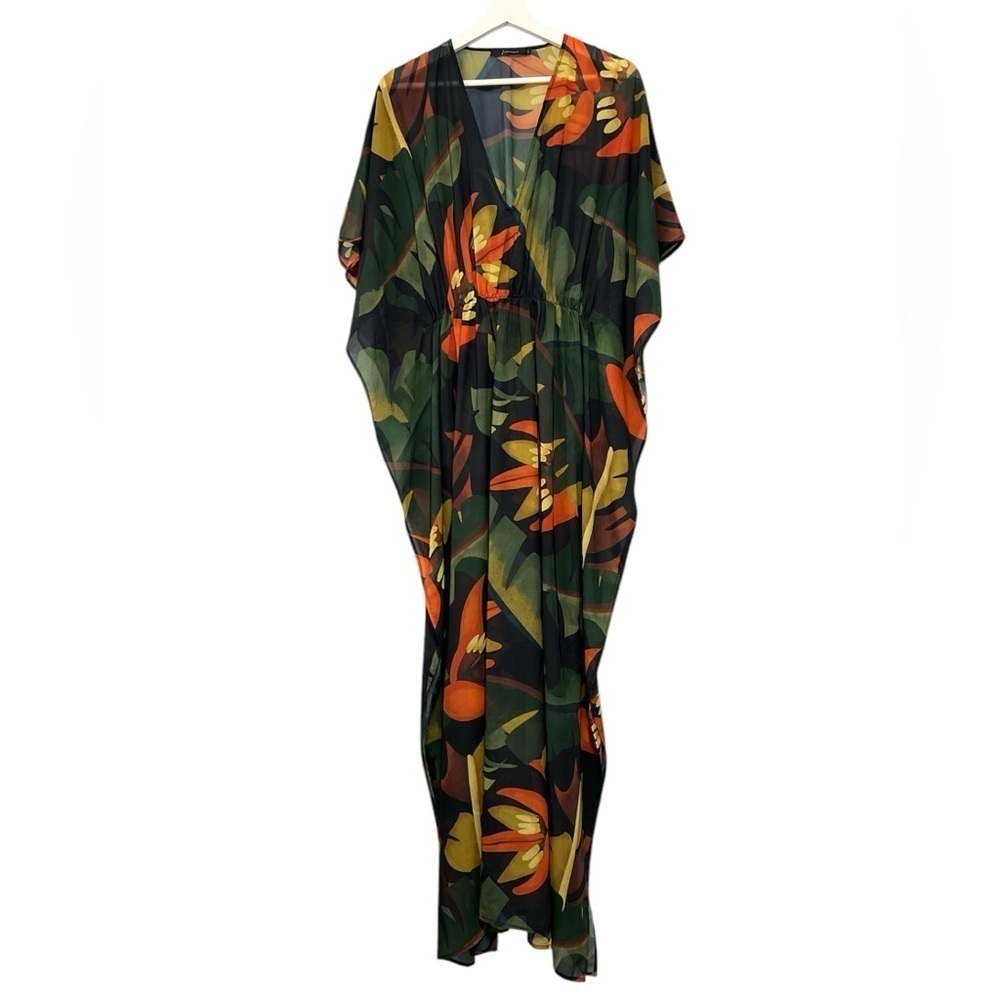 LENNY NIEMEYER Long Kaftan Tropical Leaf / Floral